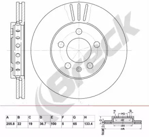 Тормозной диск BRECK BR 302 VA100